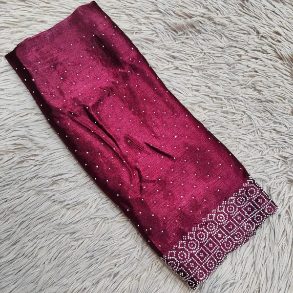 Satin Fabric Heavy Stone Work Hijabs | HJ10